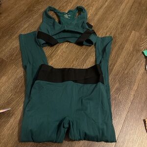 Teal Activewear Set with Black Accents